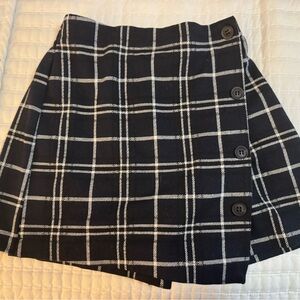 Zara Plaid Button-Up girls  Skort